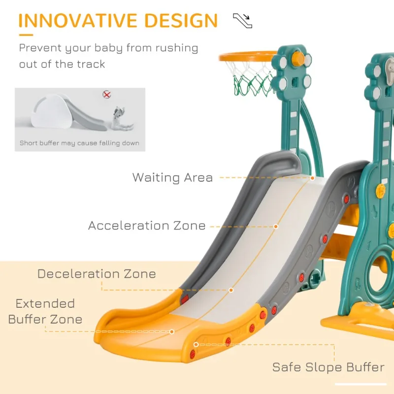 3 ใน 1 เด็กวัยหัดเดิน Swing และชุดสไลด์,เด็กสไลด์ Climber, สนุกในร่ม/กลางแจ้ง Playset ของเล่นออกกําลังกายสําหรับอายุ 1.5-3