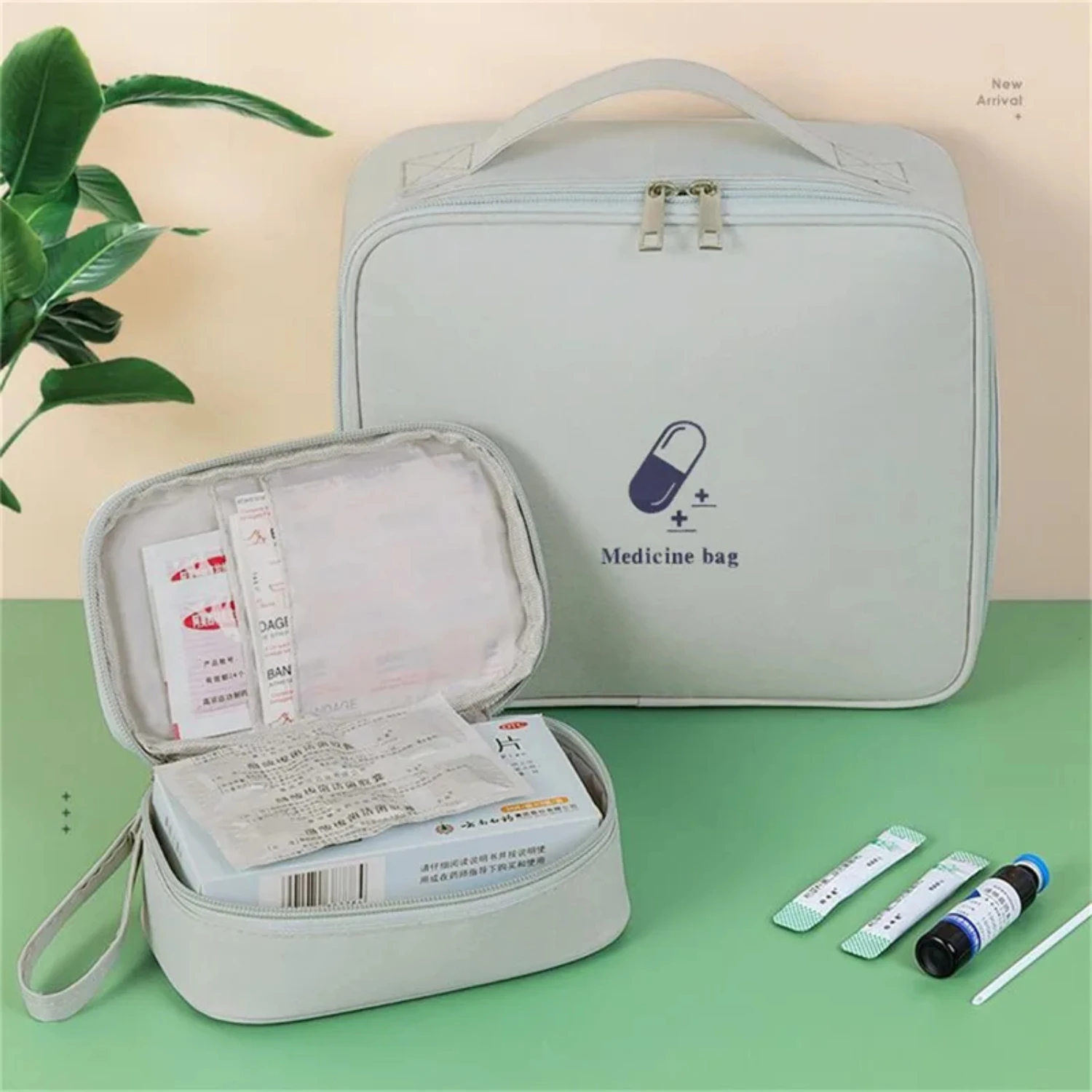 Large-Capacity Portable Fabric Medicine Box Family First Aid Kit Layered Medicine Cabinet - 1/2 Pcs Dog Bathroom Pliers C scales