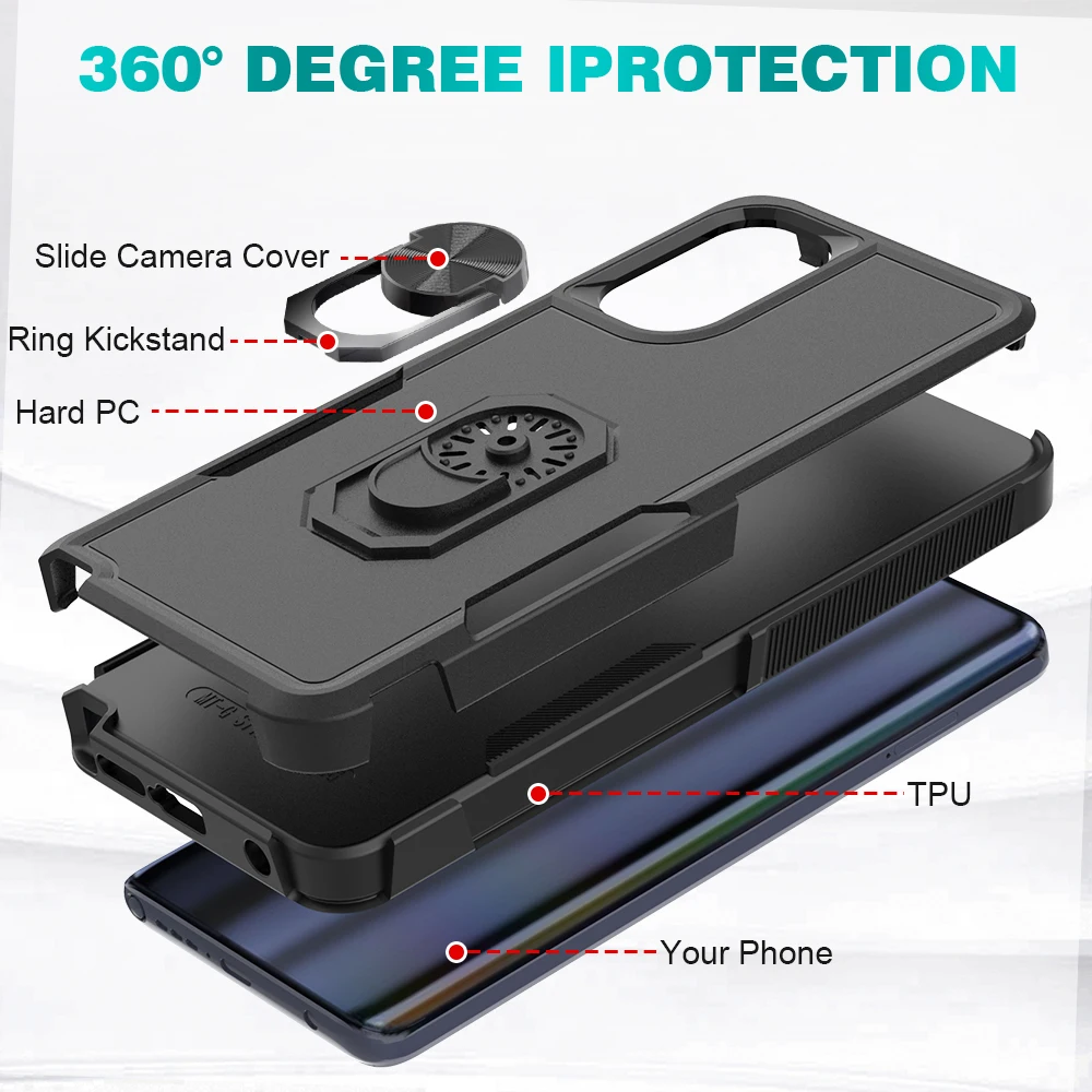 Moto G stylus 5G 2022 Phone Case Rotate Ring Stand Shockproof Hybrid Case Dual Layer Hard Cover for Moto G stylus 5G 2022 Case