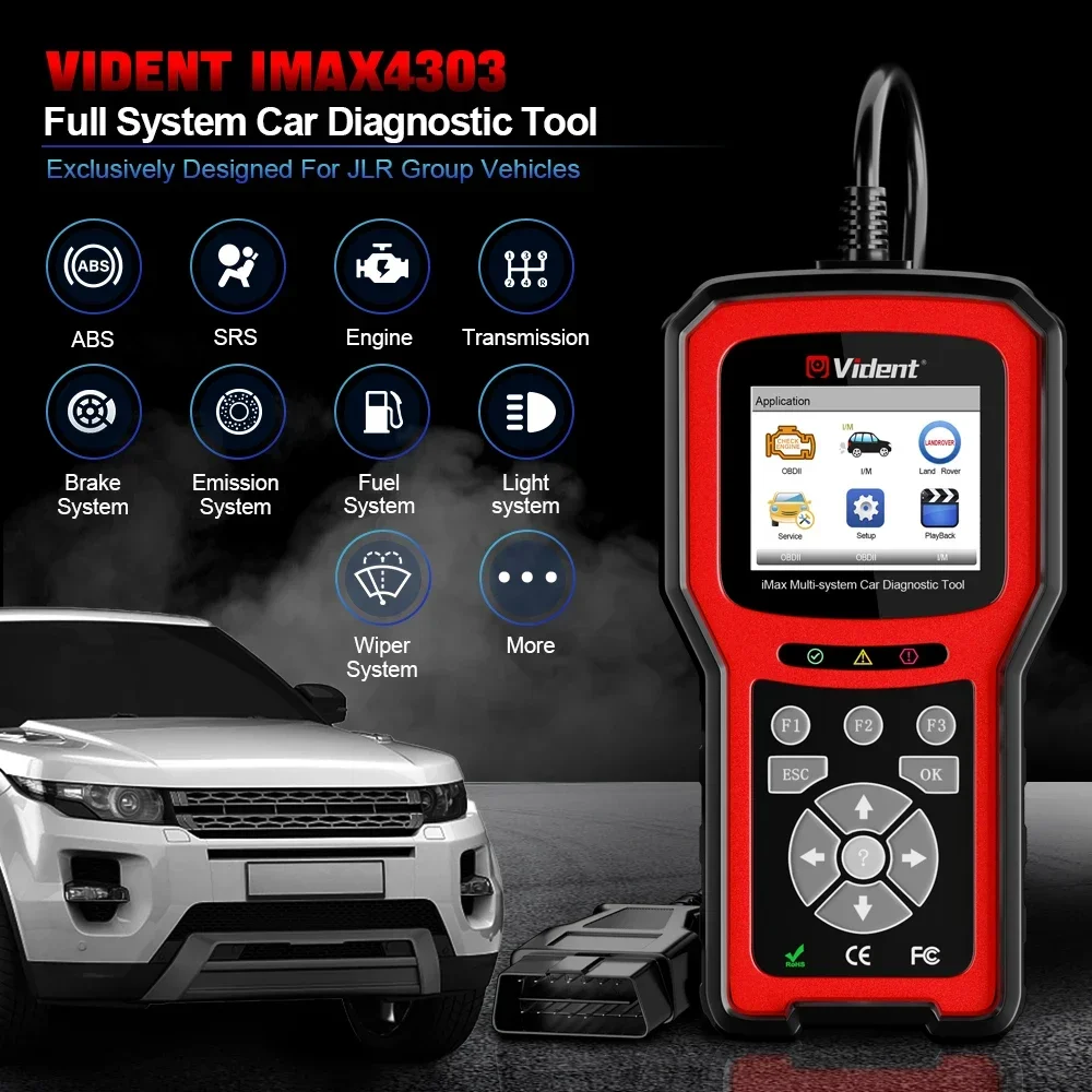 VIDENT iMax4303 For JLR Car Diagnostic Tool 16 Reset Services OBDII Code Reader OBD2 Scanner for Land Rover Jaguar