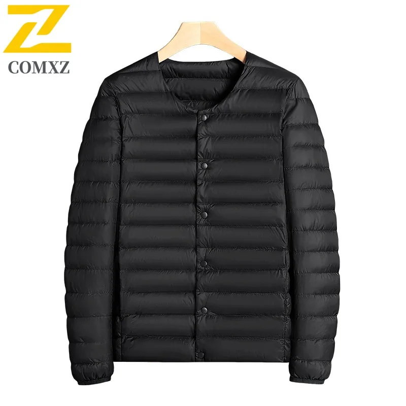 COMXZ Parker Coat Designer Versatile Loose Lightweight Minimalist Travel Padded Jacket Street Casual Down Jacket Men's Clothing