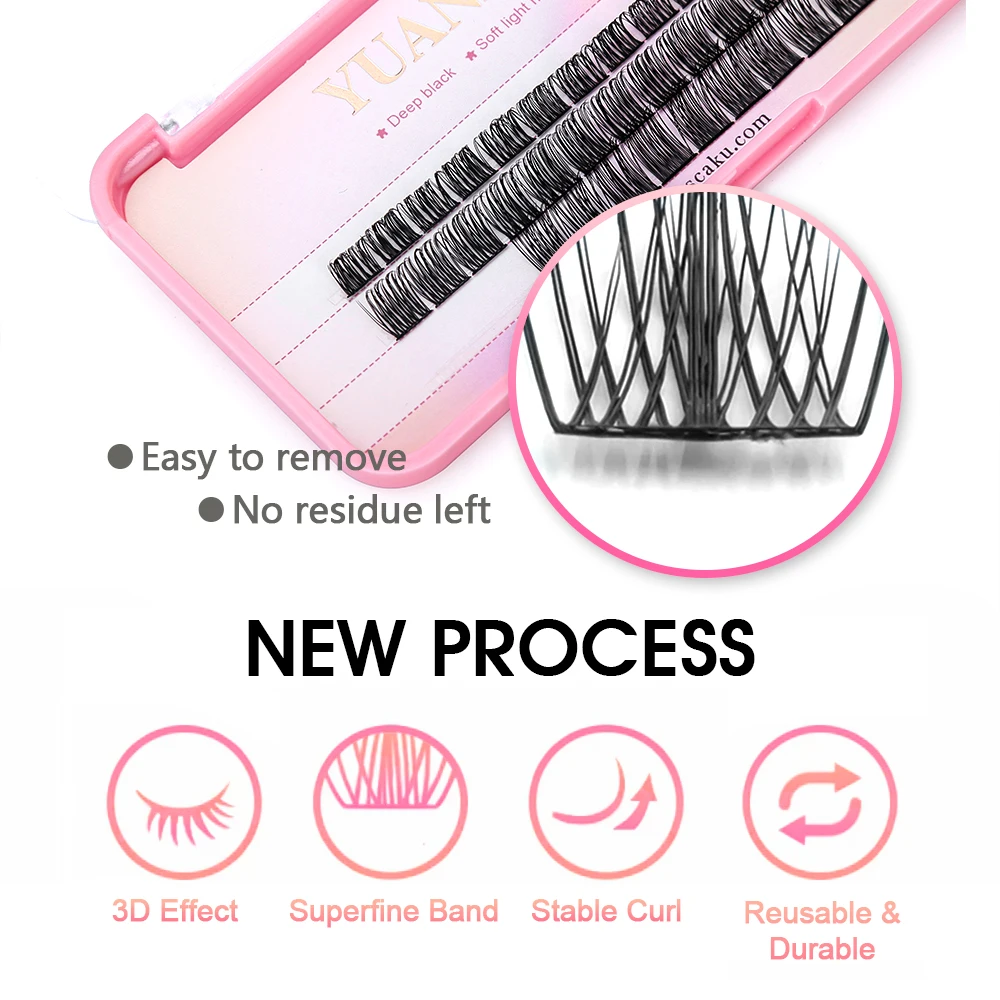 New Arrival 100% Handmade Fluffy Self-Adhesive Lashes Extension Wholesale Premium Synthetic Mink Material Waterproof Eyelash