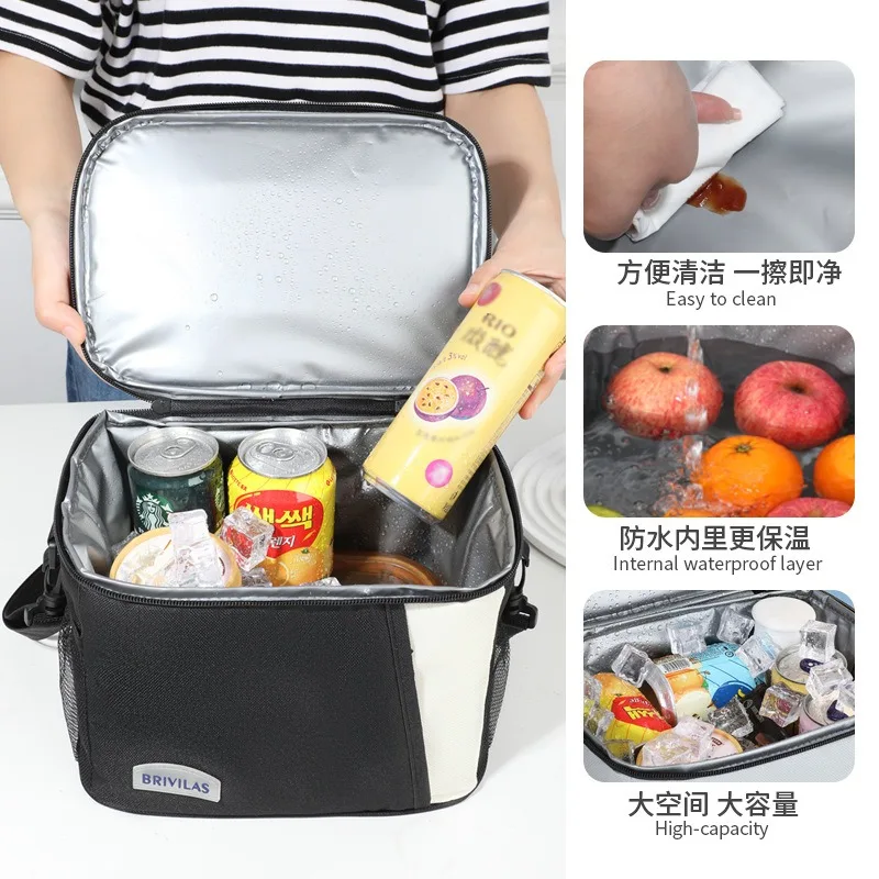 A must in winter! Dopamine color picnic ice bag diagonally across square lunch bag portable going out thickened aluminum foil th