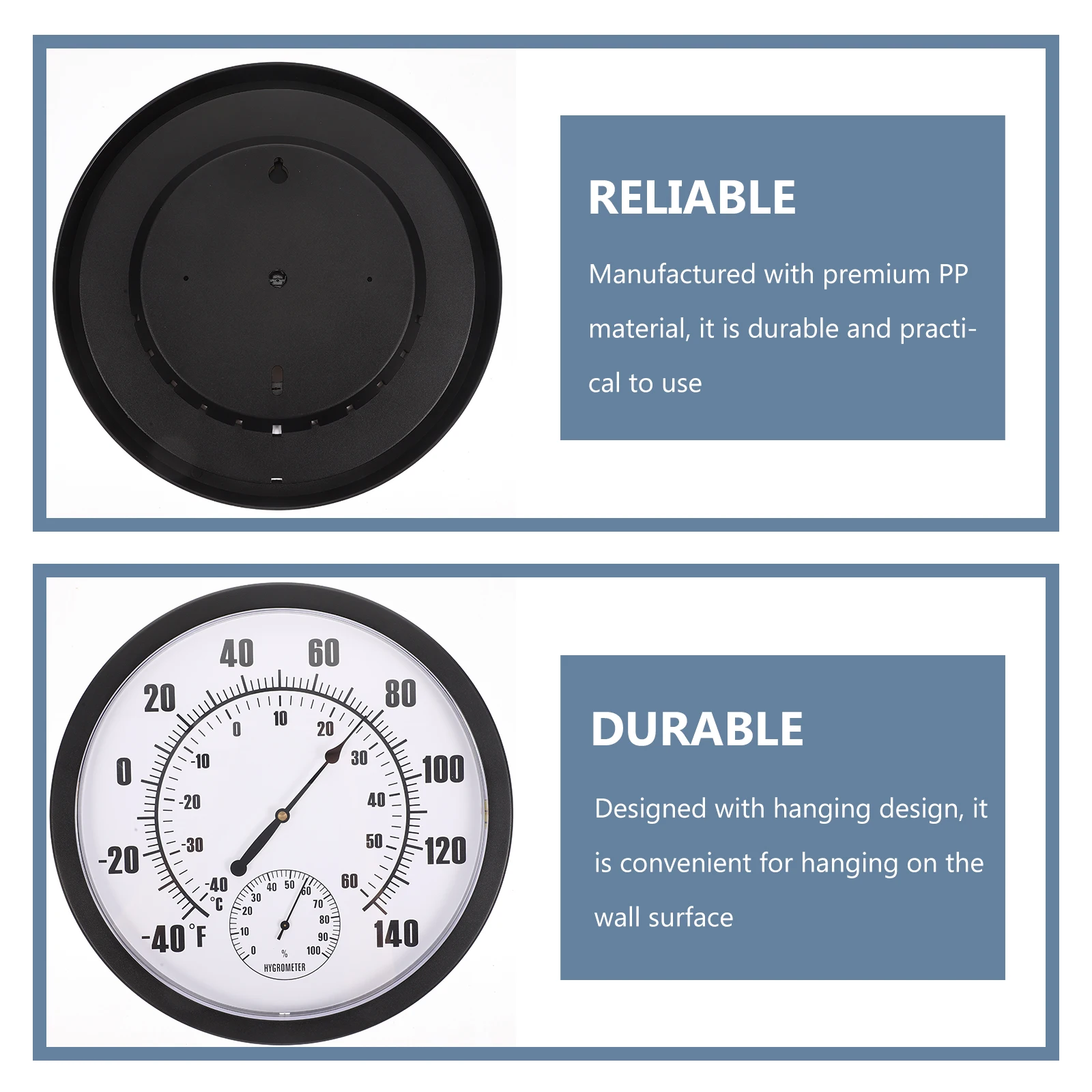 

Wall Hygrometer Thermometer Multifunction Hygrometer for Patio Weather Monitor Temperature Humidity Monitor Large