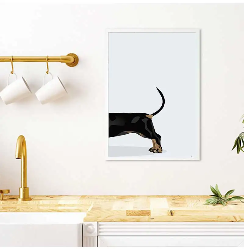 Black Dachshund Wiener Dog Set of 2 Digital Prints Posters For Room Living Canvas Decoration Painting Art Home Wall Decor Poster