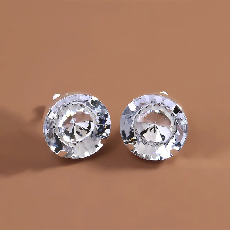 Stonefans New Round Ear Clip Jewelry No Piercing Luxury Designer Wedding Fashion Statement Earrings 2024 Luxury Rhinestone Party