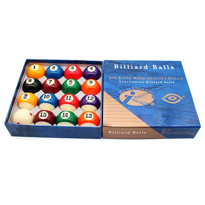 

XINKANG Quality Grade 3A 57.2 mm Blue Box Resin Material Billiard Pool Ball 16 Pcs Per Box for Billiard Pool Game