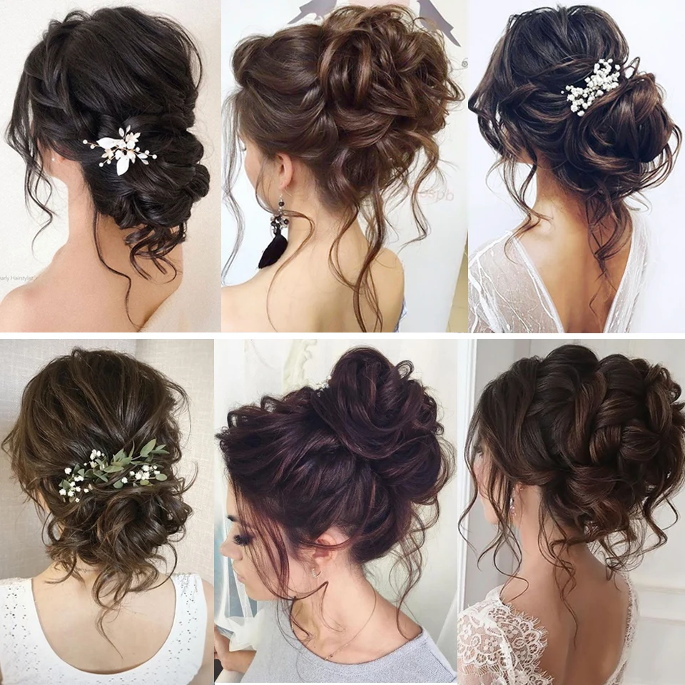 Synthetic Curly Donut Chignon With Elastic Band Scrunchies Messy Hair Bun Updo Hairpieces Extensions for Women