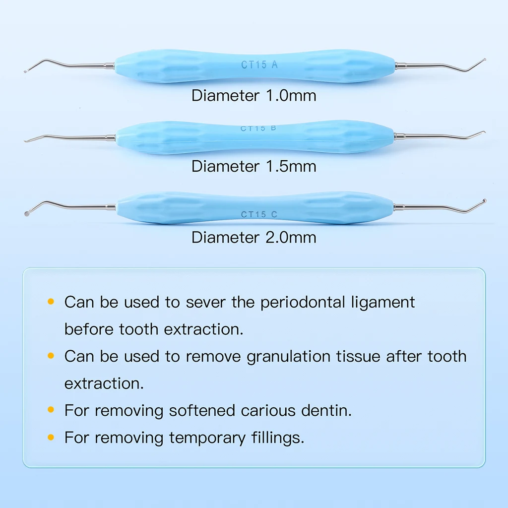 AZDENT Dental-Aushebelspatel CT-15 1,0/1,5/2,0mm Restaurativer Aushebelspatel mit Doppelenden Zahnarztwerkzeuge Autoklavierbar – Detail 6