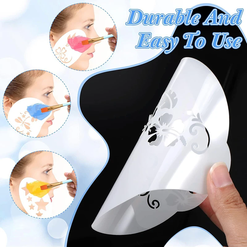 10/1 pz stencil per il viso modello di vernice per il corpo pittura a spruzzo modello fai da te per bambini festa di compleanno modelli di pittura riutilizzabili