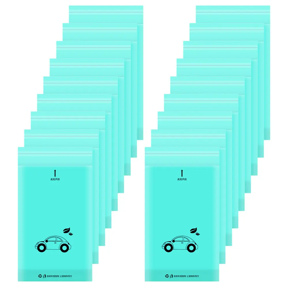 

50pcs Car Vomit Disposable Trash Blue Self Adhesive Travel Emesis Bags Car Garbage Plastic Bags Lightweight Practical Taxis