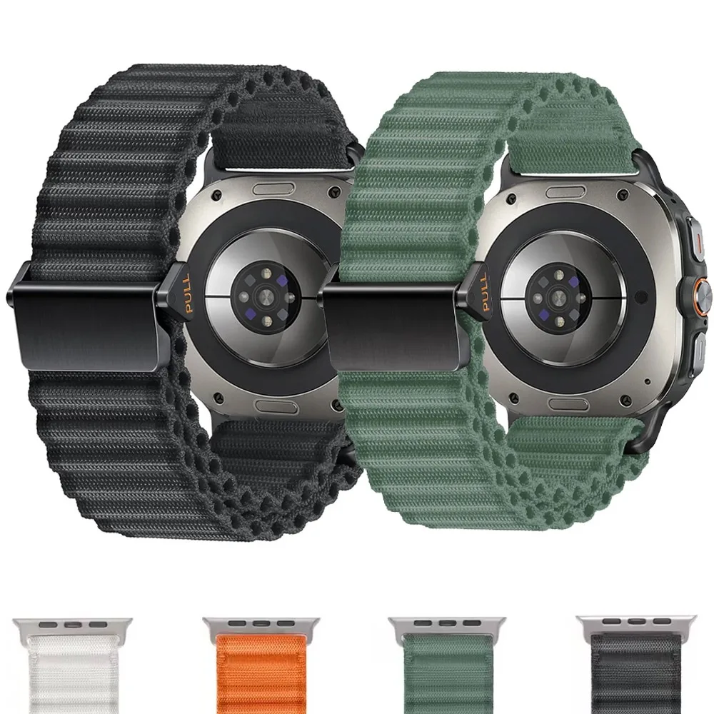 النايلون المنسوجة حلقة حزام لساعة سامسونج جالاكسي الترا 2025 47 مللي متر معصمه مريحة ل غالاكسي 8-7 الترا 47 مللي متر اكسسوارات حزام #1