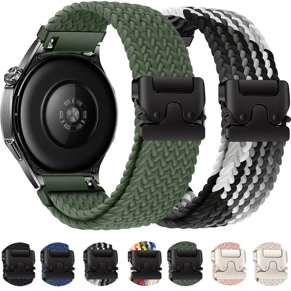 Nylonarmband für Huawei Watch GT5/4/3/2 Pro 46 mm Fallschirmschnalle, bequemes, atmungsaktives Armband für Samsung Watch 7, 6, 5, 4 Gürtel