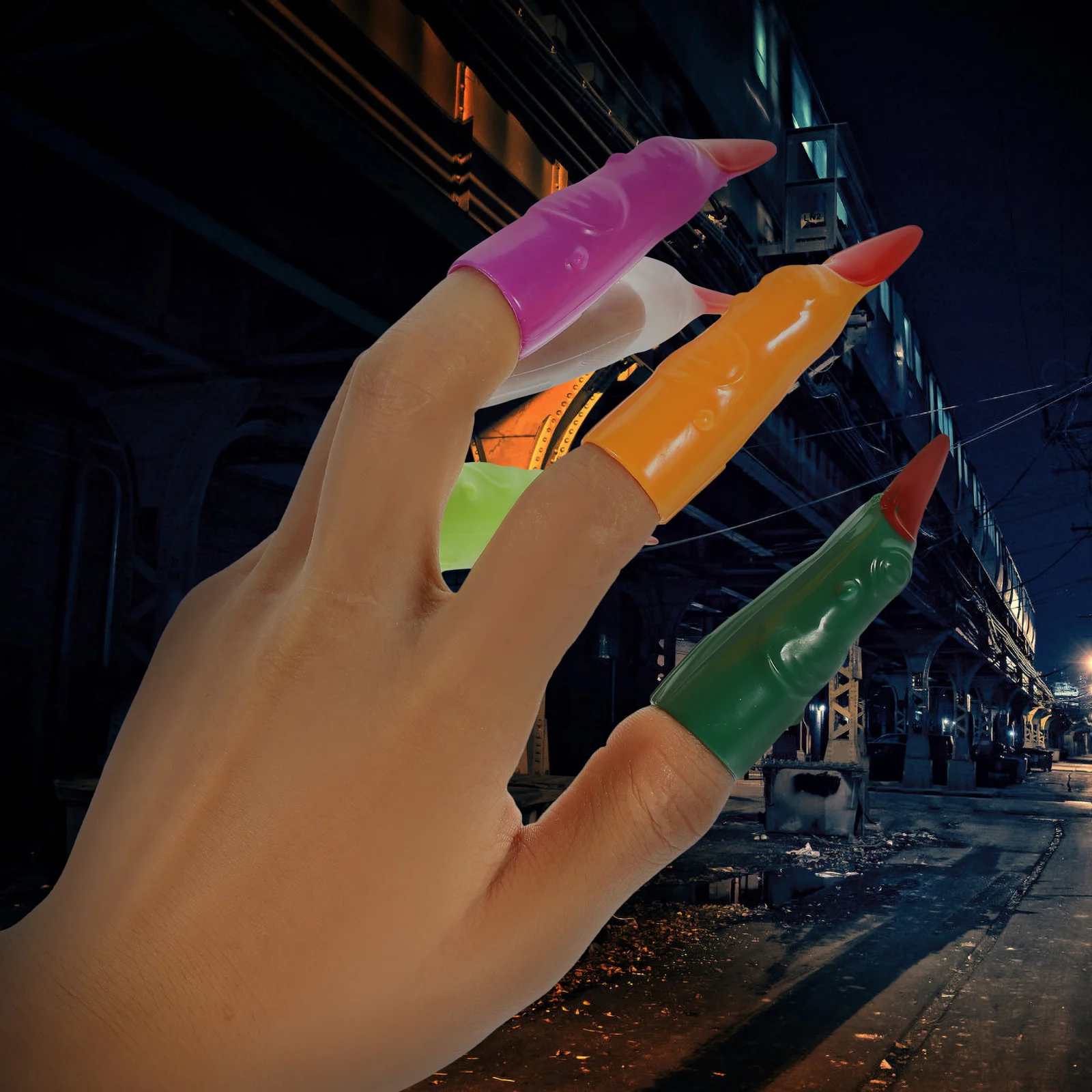 นิ้วแม่มดเรืองแสง 40 ชิ้น ของตกแต่งฮาโลวีนสุดหลอน นิ้วปลอมสำหรับเล่นตลก ของตกแต่งงานปาร์ตี้ฮาโลวีนและงานแฟนซี