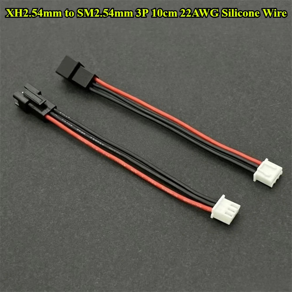 2/5/10Pcs XH2.54mm To SM2.54mm Adapter Cable 3P Pin Male Female Plug Double Head Connector With Cable 10CM 22AWG Silicone Wire