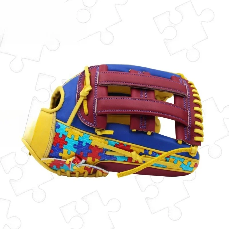 All-Cowhide Hard Baseball Gloves Adult Professional Outfield Fielding Puzzle Printing Softball Universal