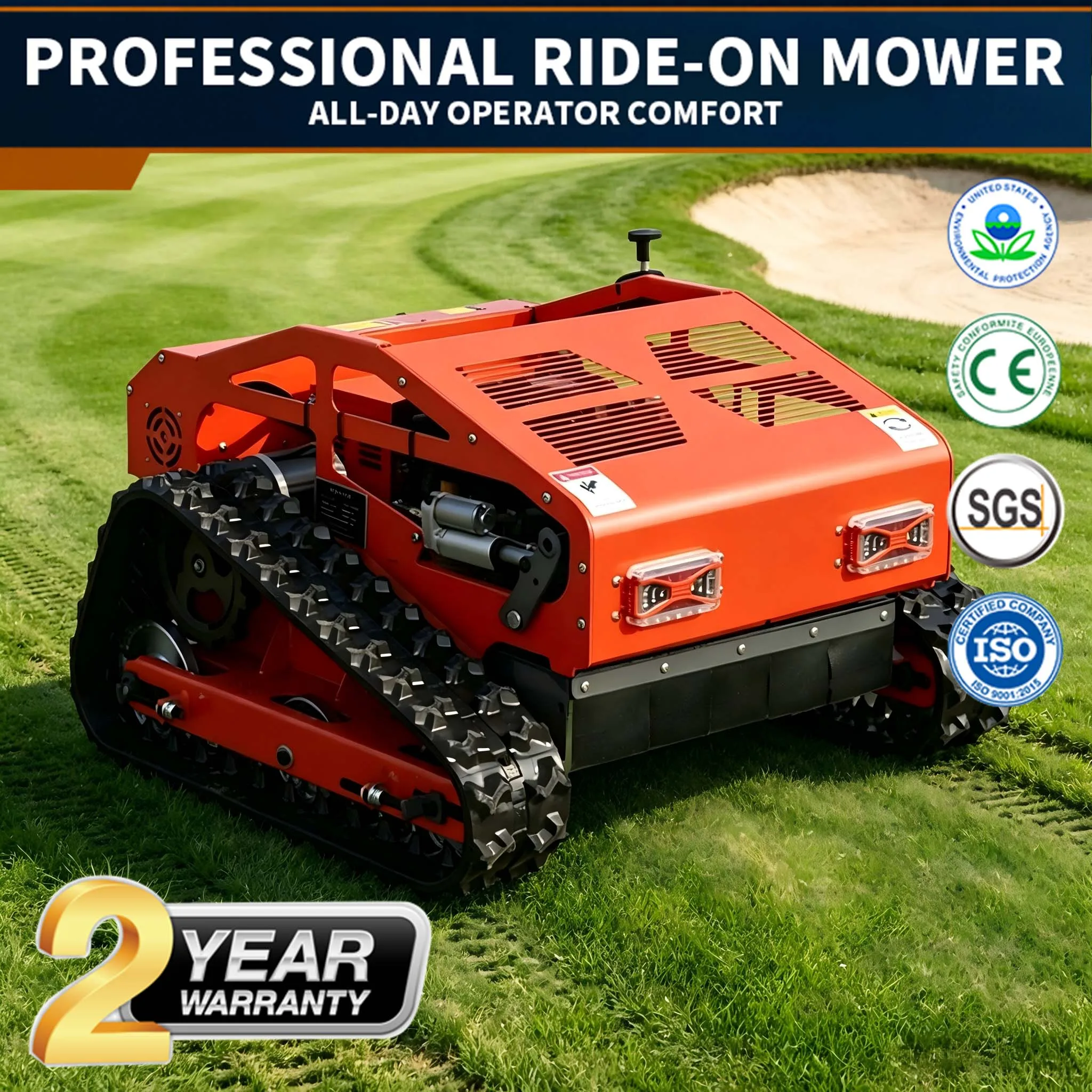 Popular RC Tracked Grass Mower Crawler Remote Lawn Mower Flexible Operation For Orchard Hillside And Slope Greening