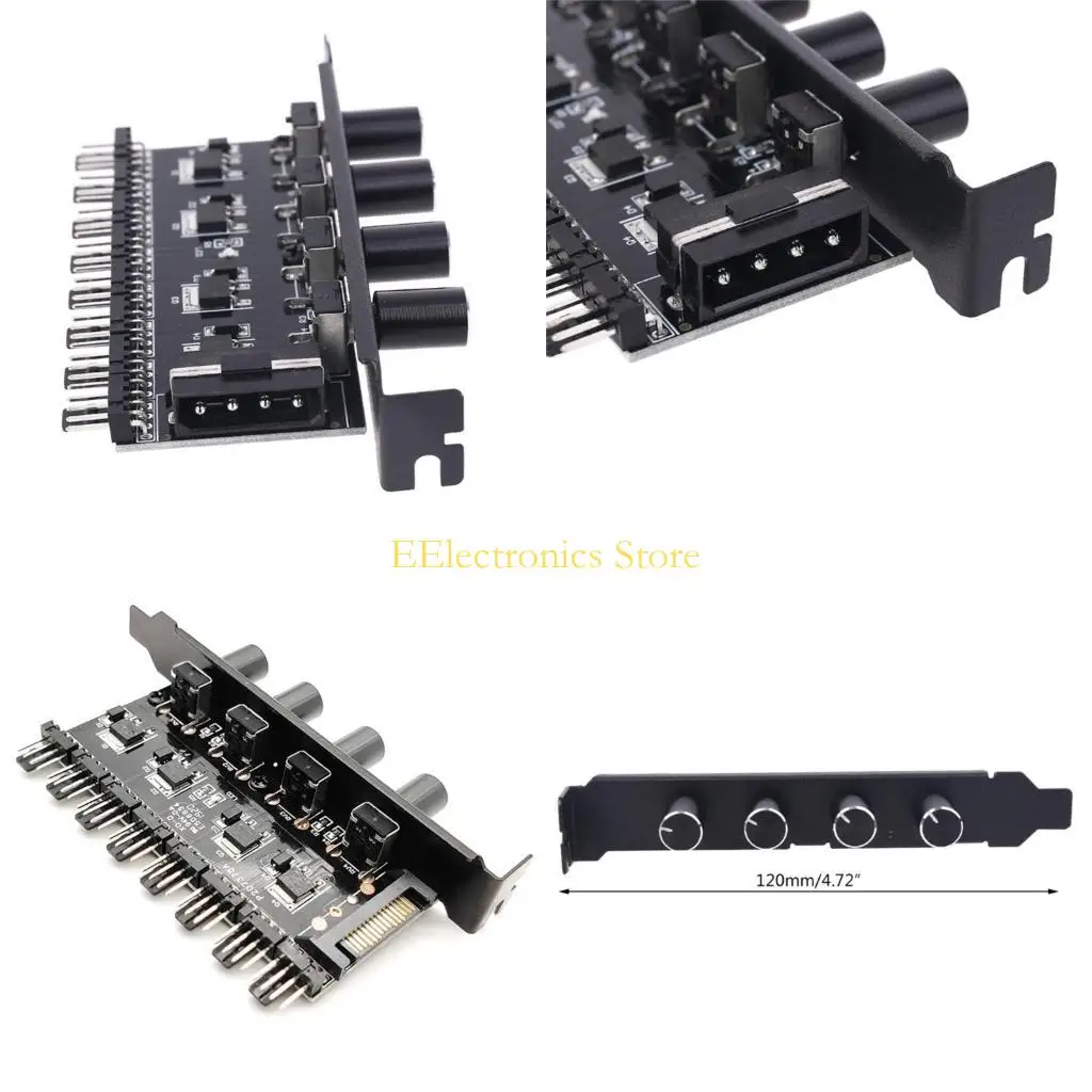 

B03C 8-канальный вентилятор-концентратор, регулятор скорости охлаждающего вентилятора для корпуса процессора, HDD, VGA, PCI,
