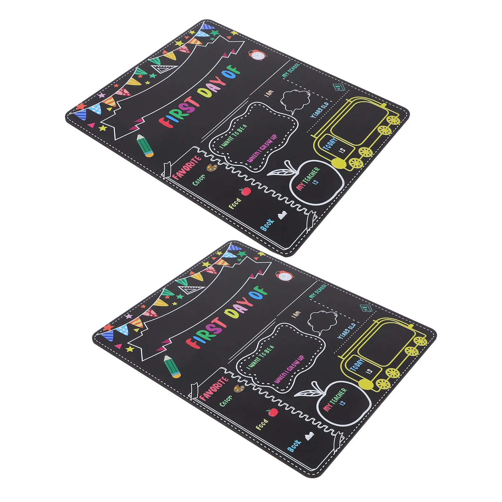 2Pcs Double Sided Kids Blackboard Wood First Day Supplies Back to School Sign Preschool Kindergarten 1St Grade