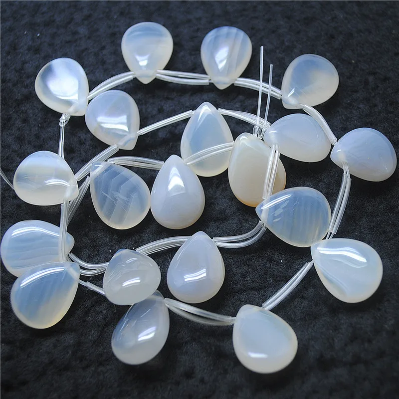 Natural Grey Agate Stone 20PCS Loose Beads Dropwater Shape For LOvely Women Bracelets Or Necklace Making