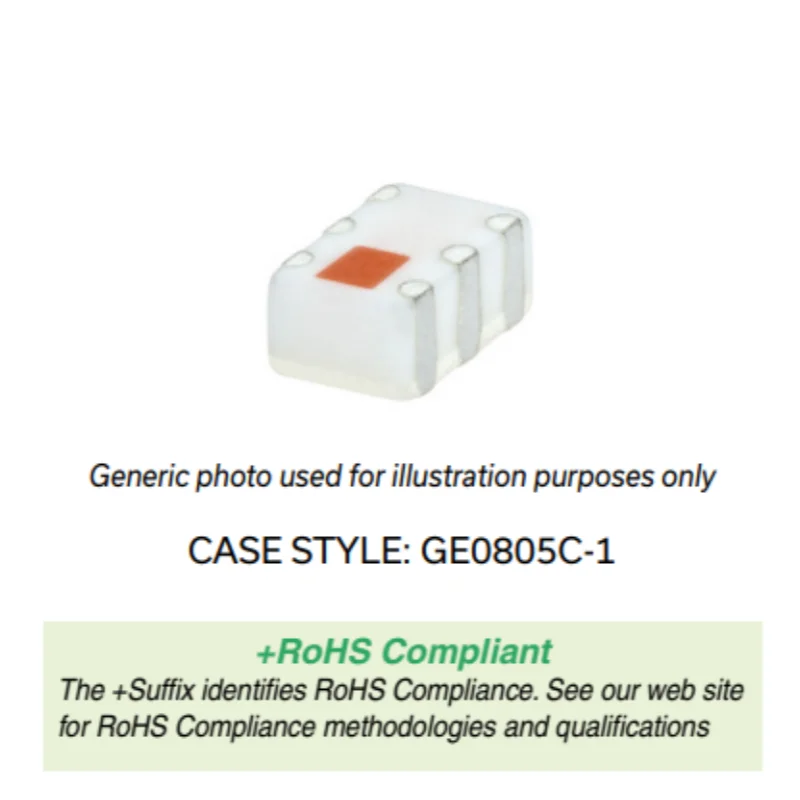 NCS1-63+ Ceramic balun RF transformer 50Ω 4900 to 6000 MHz 1:1 turns ratio