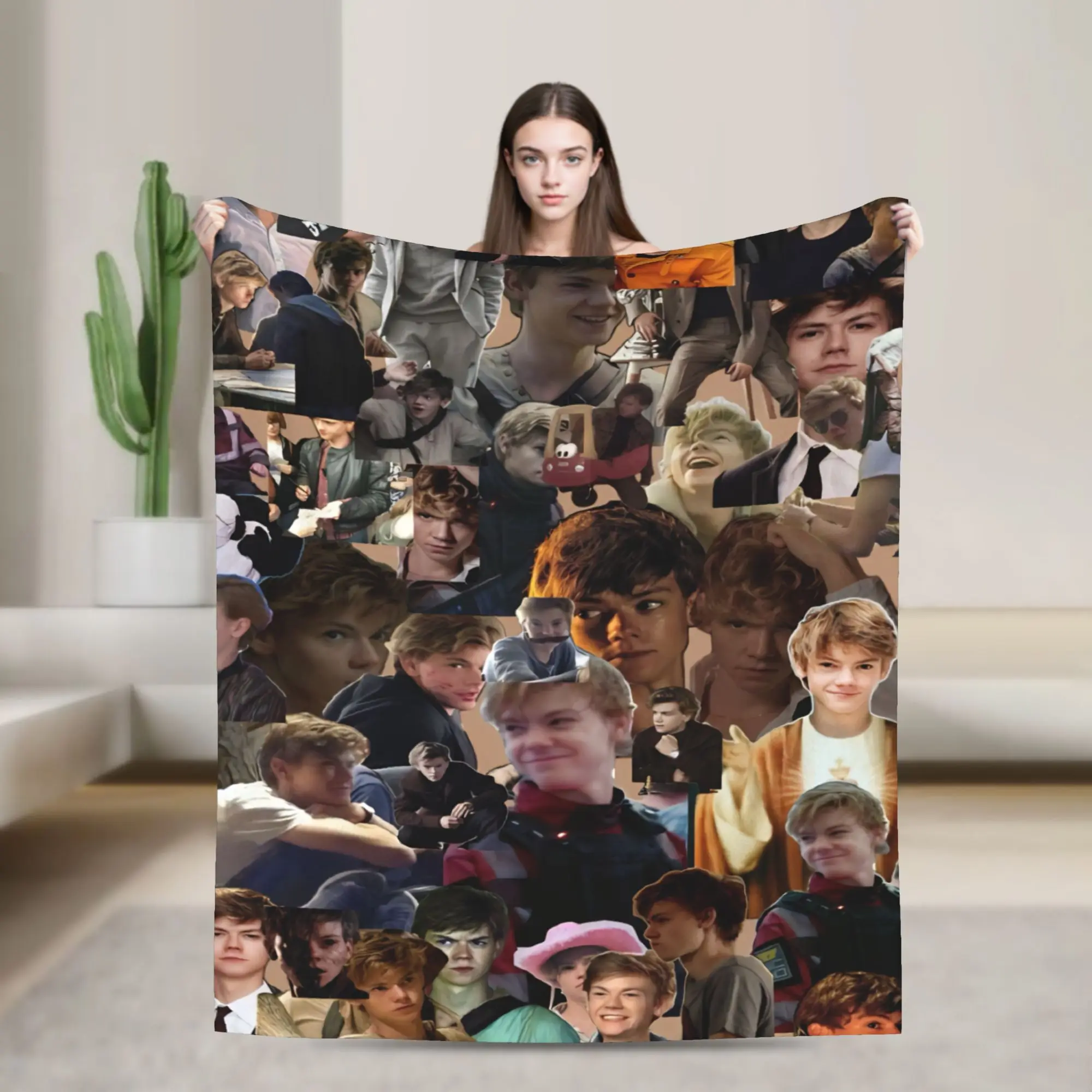Y2K Thomas Brodie-Sangster Blanket Ultra-Soft Flannel  Cozy Throw Blankets Machine Washable