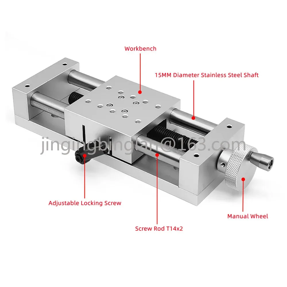 80B-DB-100 Manual Precision Translation Platform Mini X-Axis Manual Sliding Table Heavy-Duty Slide Stroke 100MM