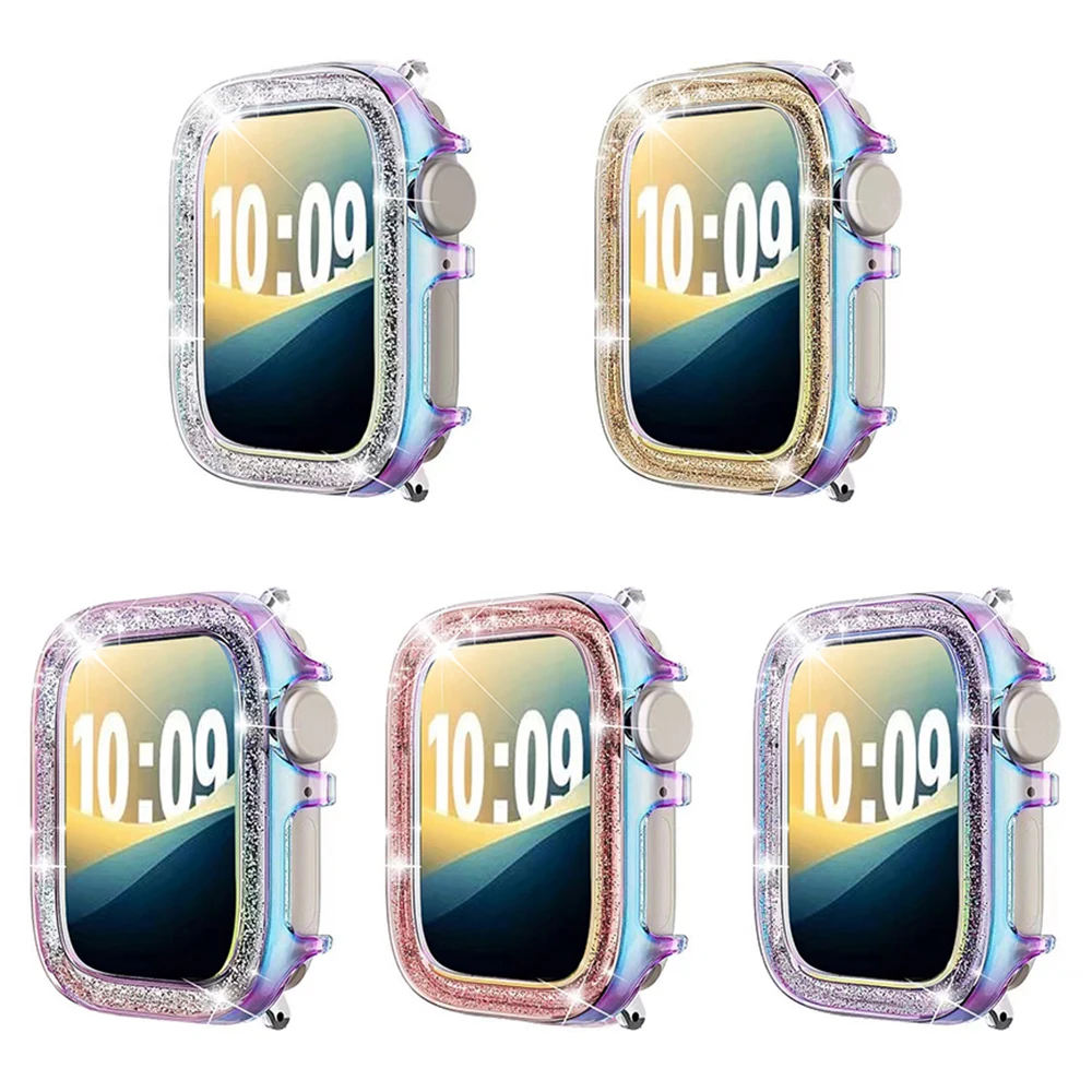 Hard PC Watch Case for Apple Watch Series 9 / 8 / 7 41mm Glitter Design Watch Protector - Multi-color