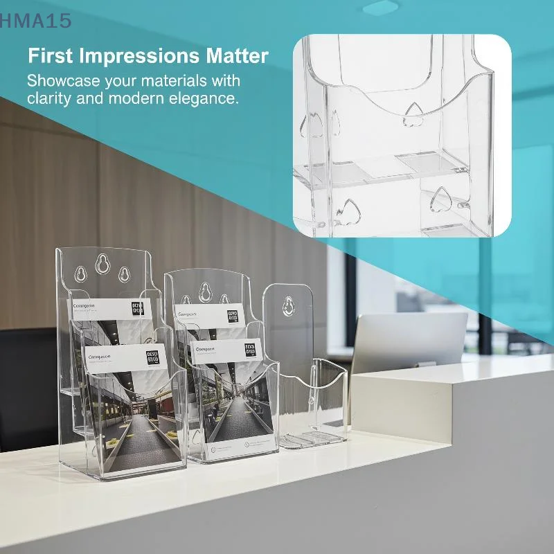 【YA】A6 Clear Menu Display Holder 1/2/3 Layers Transparent Brochure Flyer Card Stand for Cafe Retail Shop