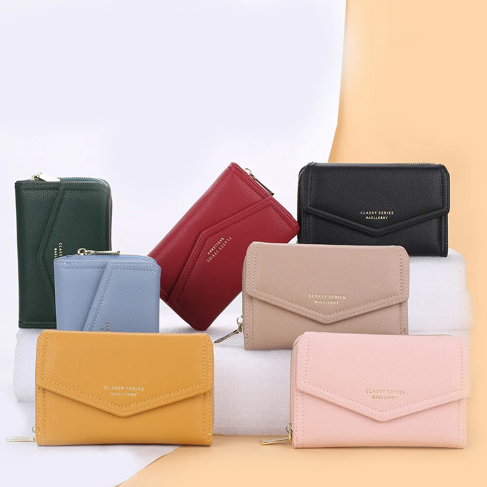Modne portfele damskie damska skórzana torebka potrójne etui na karty kredytowe zamek błyskawiczny portmonetki klipsy na pieniądze torebka dla kobiet prezent