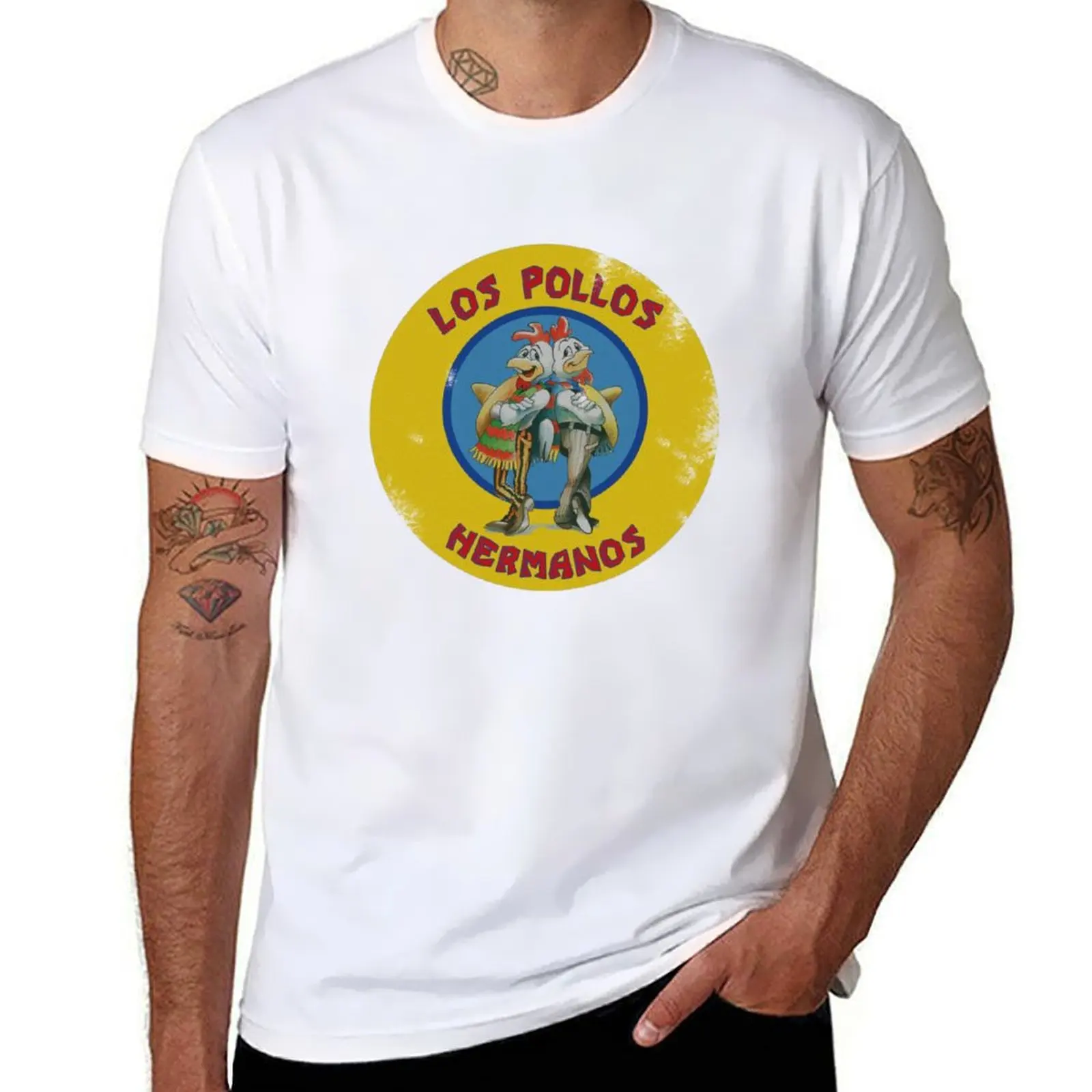 

Los Pollos Hermanos Vintage T-Shirt cotton t shirts man 100% t shirts for man pack cotton T-Shirt