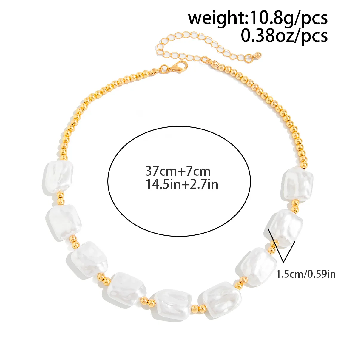 Retro Opposite Sex Imitation Pearl CCB Round Bead String Collarbone Necklace 2026 Simple Sweet Girl Fashion Jewelry