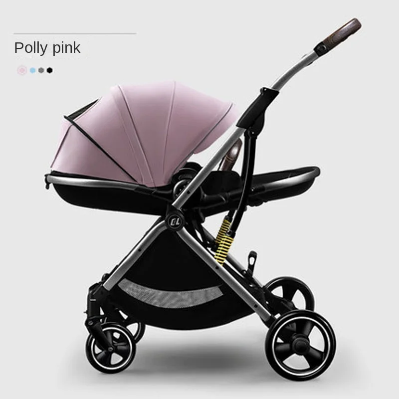 

Baby Stroller Can Sit and Lie Down High Landscape Lightweight Stroller Folding Two-way Swivel Seat Newborn Baby Stroller