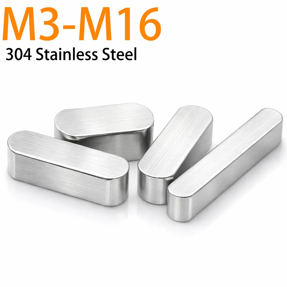 1-10pcs 304 Stainless Steel Parallel A Type Shaft Gb1096 Round End Square Stock M3 M4 M5 M6 M8 M10 M12 M14 M16
