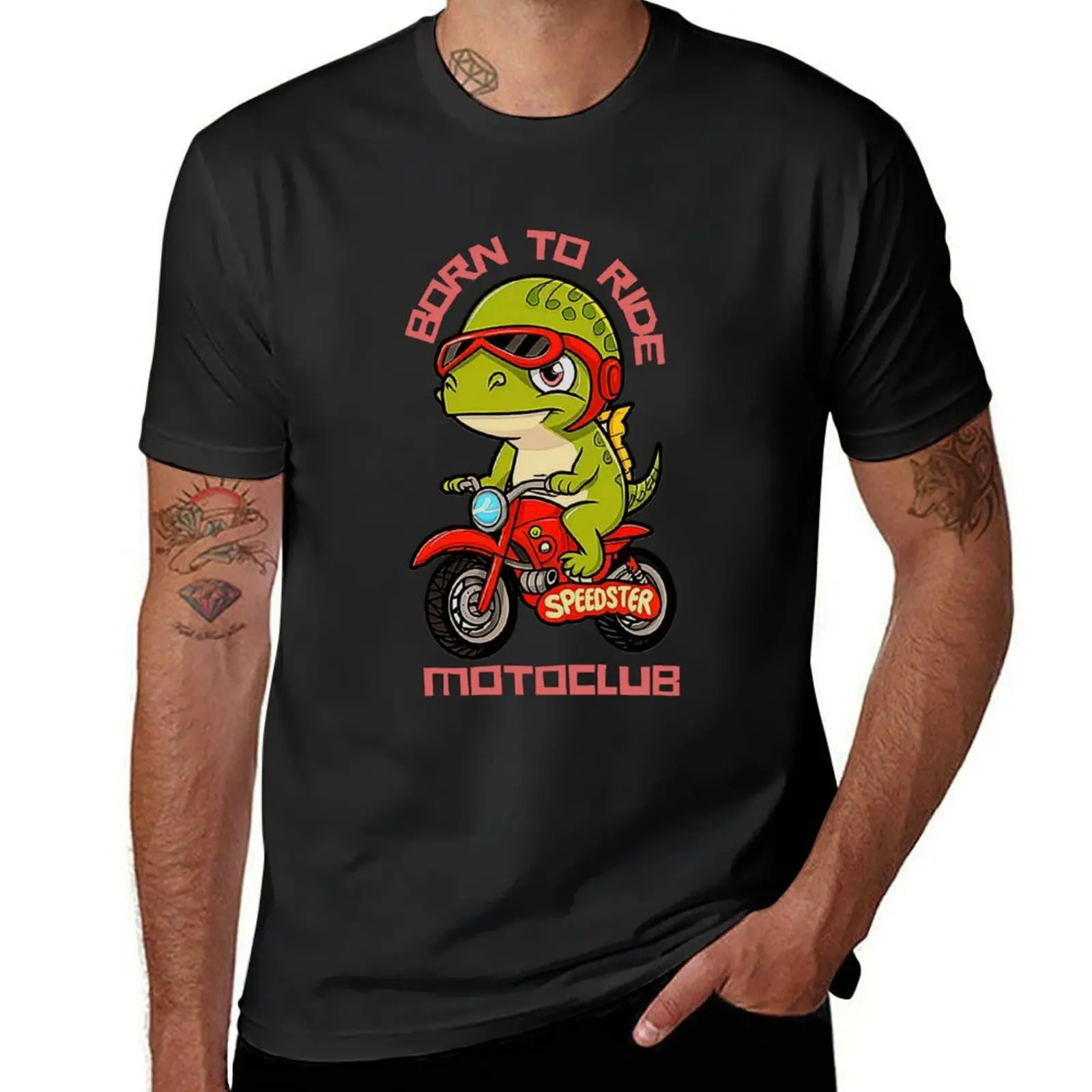 Iguana Speedster: Kawaii Rider Takes Off! T-Shirt cute tops new edition Short sleeve tee customs men workout shirt