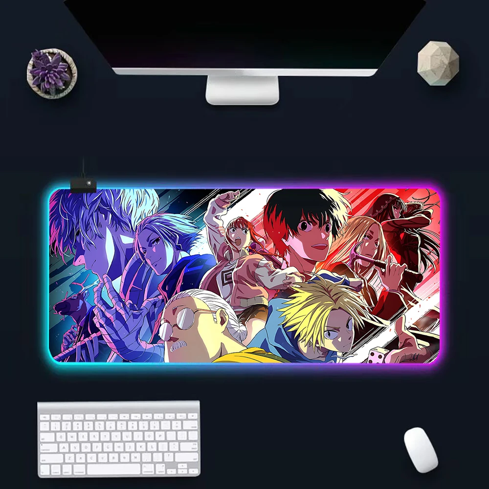 Convenience Store SAKAMOTO RGB Pc Gamer Keyboard Mouse Pad Mousepad LED Glowing Mouse Mats Rubber Gaming Computer Mausepad