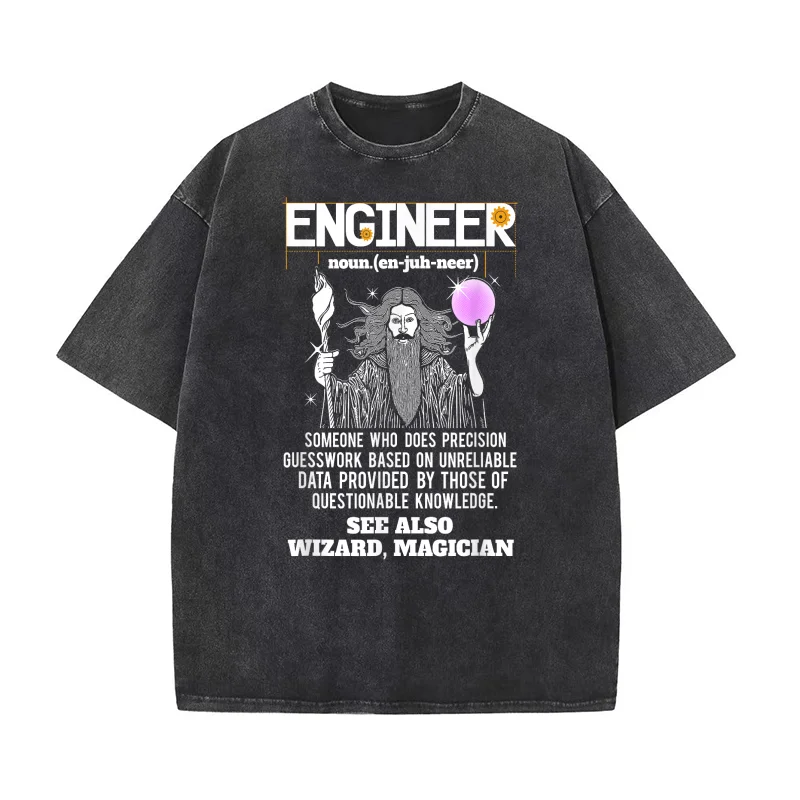 

Engineer Funny Mechanical Civil Engineering Wizard T-shirt Men Tee Shirts Short Sleeve Male Clothes Fashion