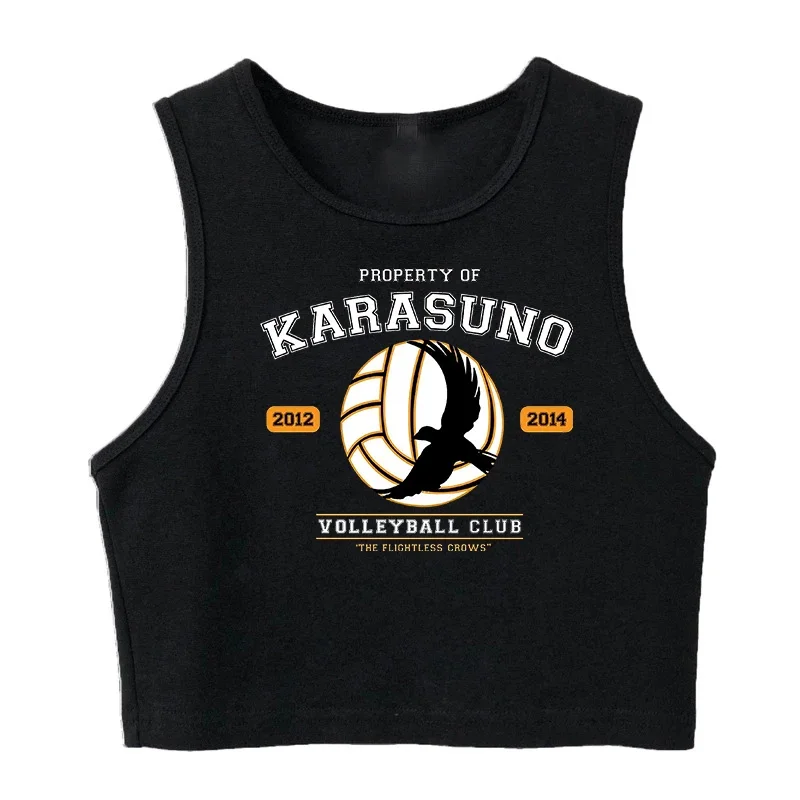 Fashion Vest Oya Oya Oya Haikyuu T Shirt Tank Top Kuroo Crop Top Tshirt Shirt Fly High Cropped Tees Karasuno T-shirt Tops Women