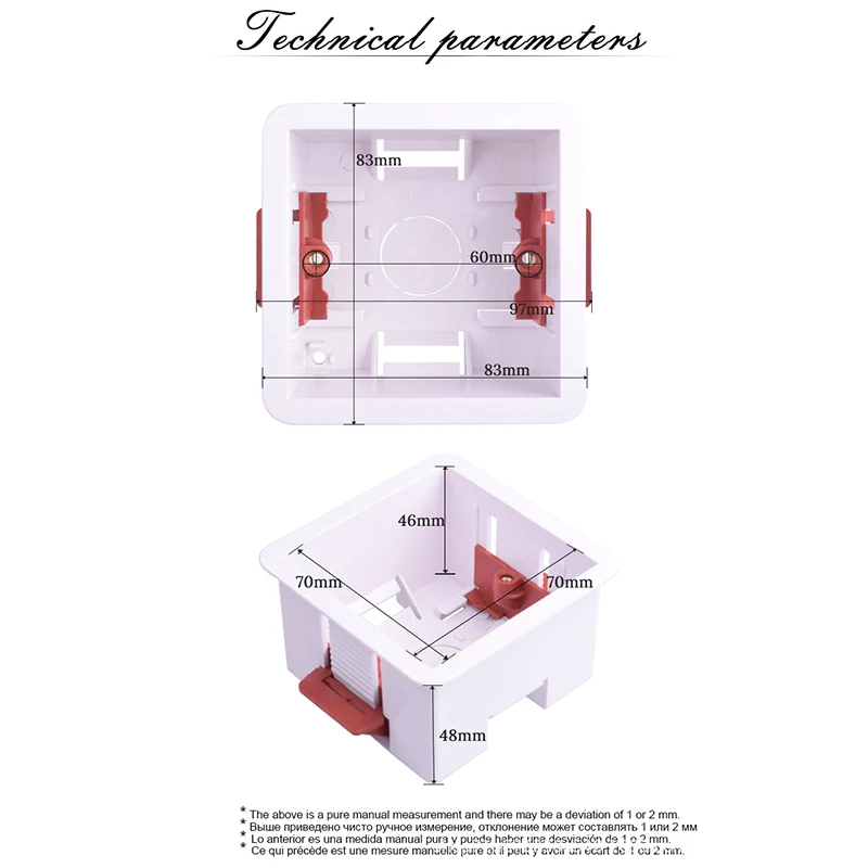 86 type gypsum board trunking wall mounted switch socket installation bottom box, concealed box, square CE certification