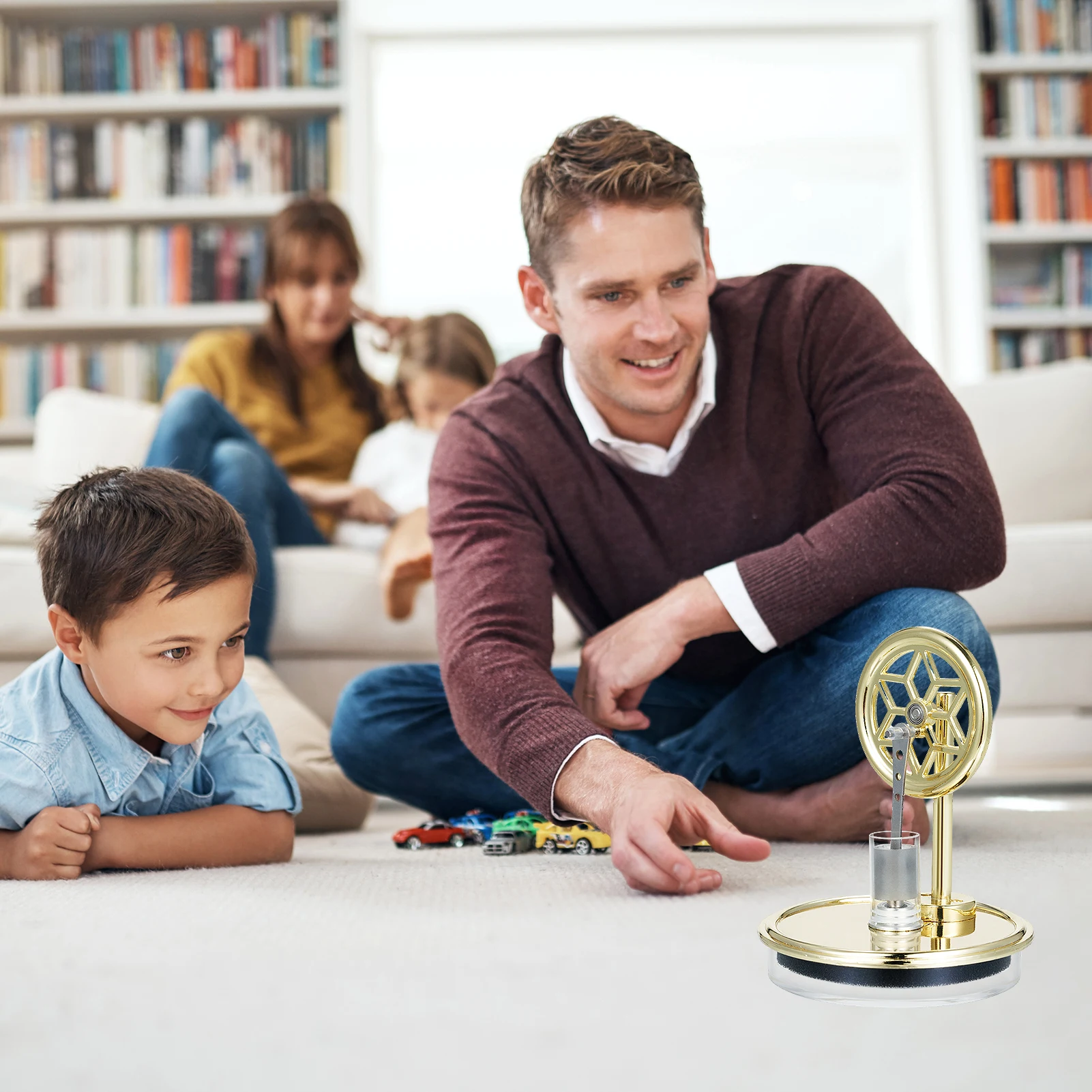 【New】Low Temperature Stirling Engine Assembled Educational Steam Heat Model for Classroom Teaching Experiment Alloy Parts Gift