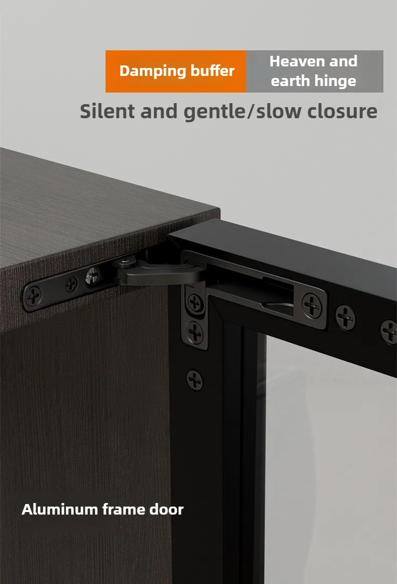 25KG Glastürscharniere mit Hydraulikdämpfung, obere und untere Scharniere, einstellbare, unsichtbare, verdeckte Drehwelle, Möbelbeschläge – Detail 3