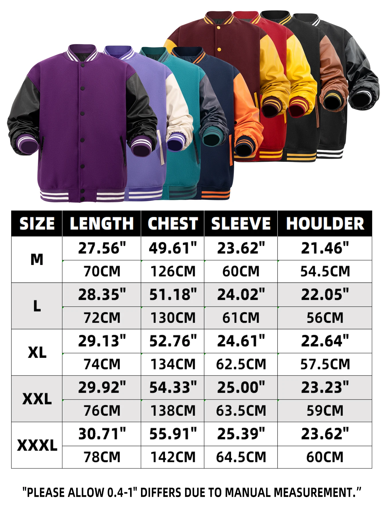 Men Bomber varsity jacket Baseball Patche Color Block Outerwear Casual Loose Autumn Comfy Unisex Coats New In Jackets