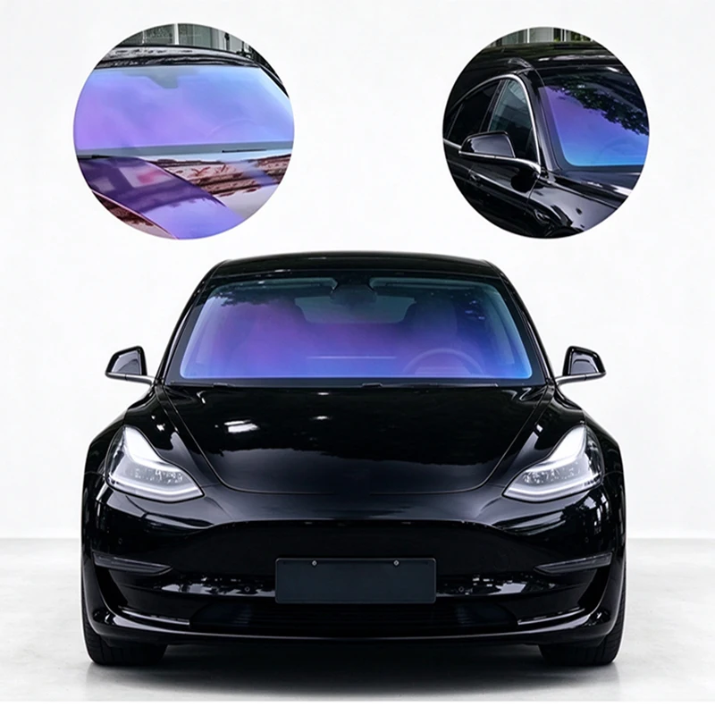 100cm Width Chameleon Purple 80% High-Definition Window Tint Film High Insulation UV Rejection Windshield Tint Chameleon Film
