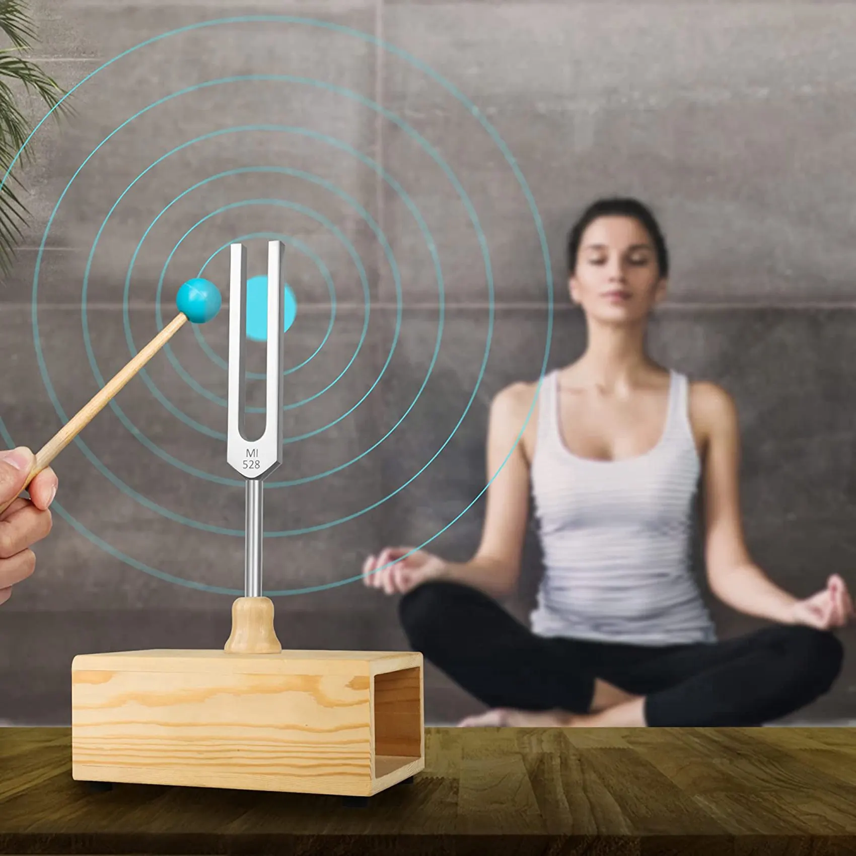 A99I-4X 528HZ Tuning Fork,Tuning Fork Resonance Box,For Sound Therapy, Yoga, Meditation And Relaxation