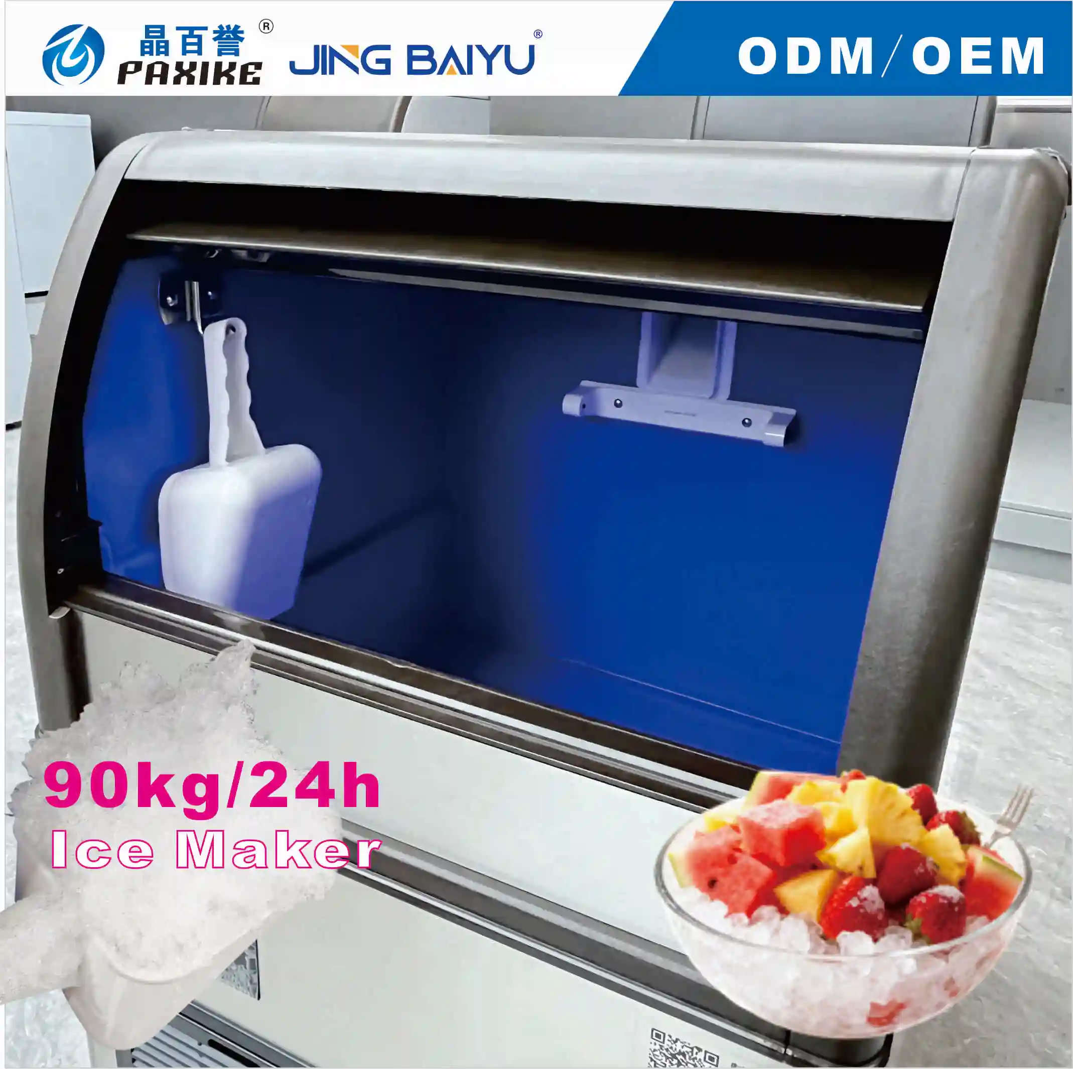 60kg 90kg Air Cooled Snowflake Ice Machine Commercial Grade CE ISO CB Certified for Restaurant Seafood Market Hotel