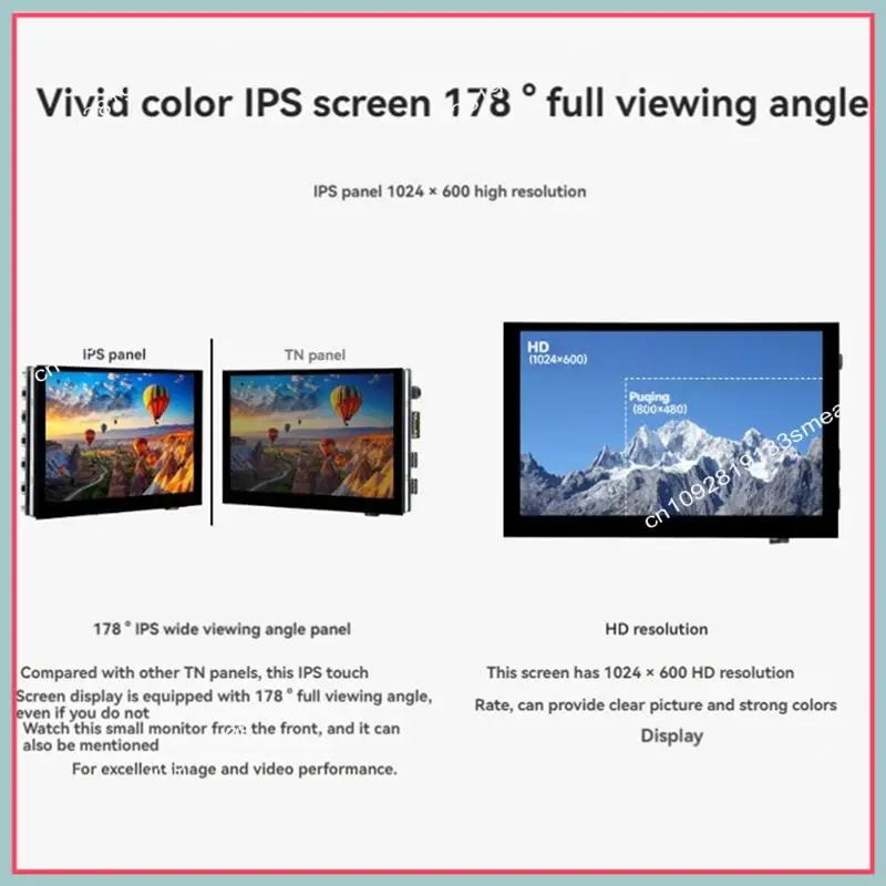 

N94R 5Inch Capacitive Touch Screen IPS 1024X600 HD -Compatible For Raspberry Pi/Jetson Series Motherboard/PC Screen