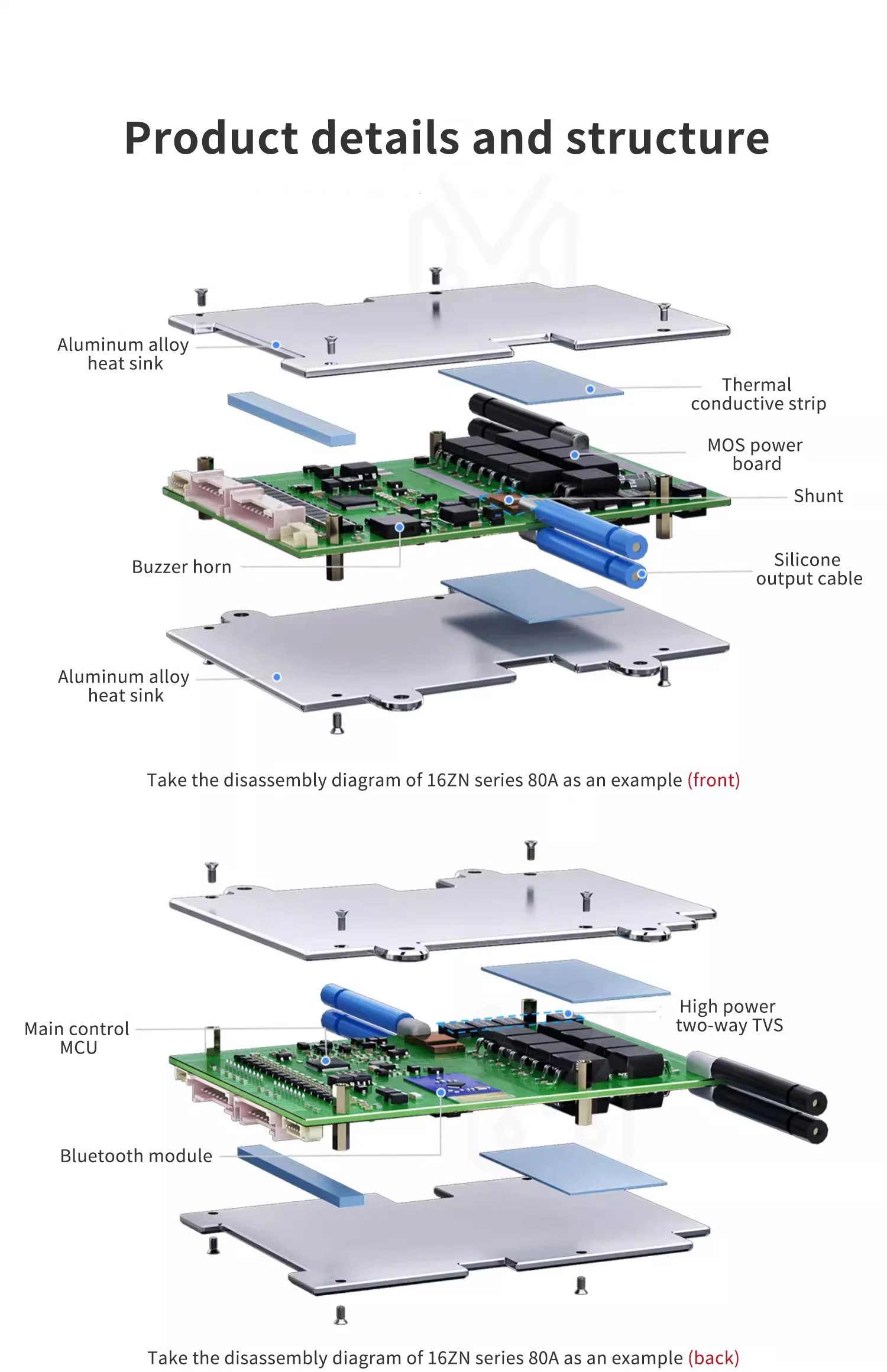 Smart ANT BMS 7S 8S 10S 13S 14S 16S 40A 80A 110A 130A 24V 36V 48V 60V 72V wyświetlacz LCD Lifepo4 li-ion LTO Bluetooth APP Balance