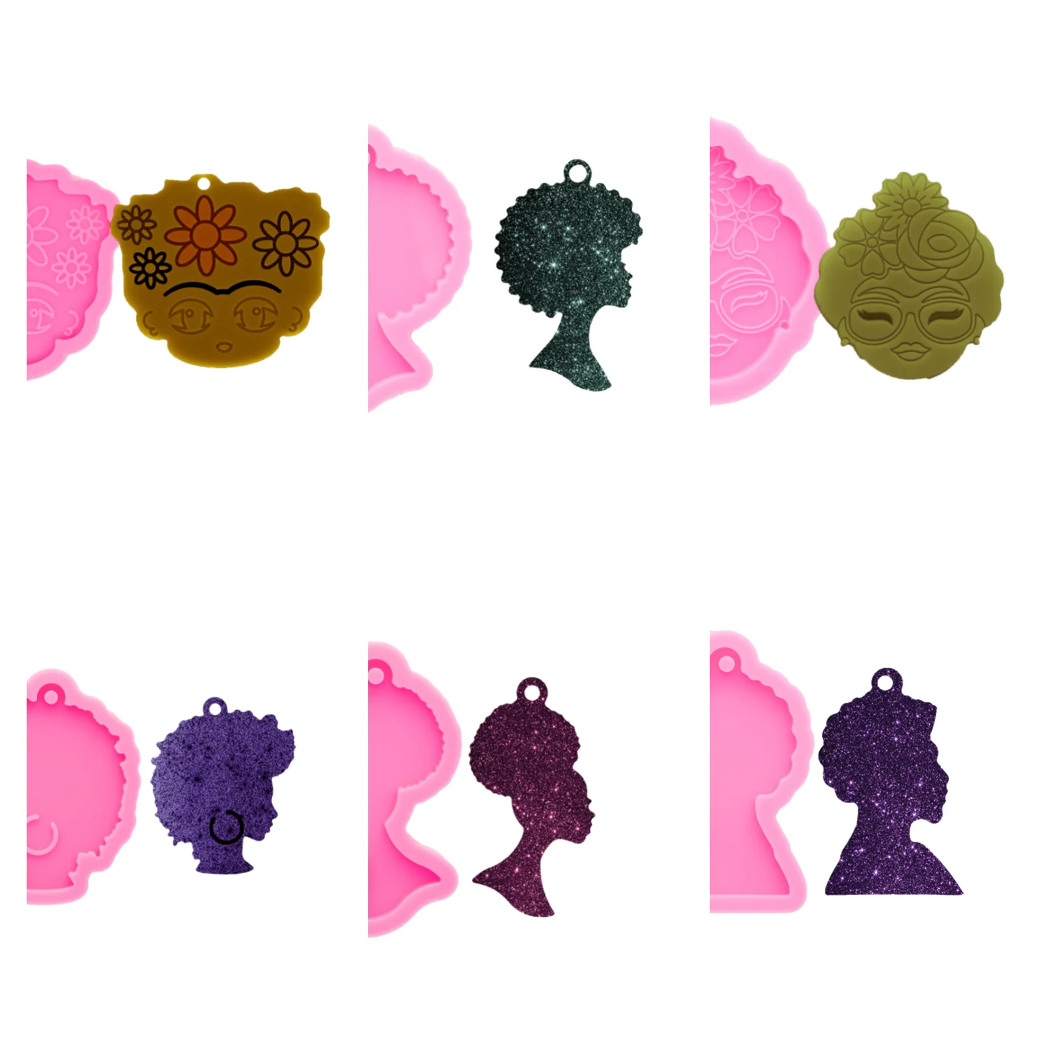 Girl Silicone Mold for Epoxy Resin DIY Jewelry Making Keychain Fridge Magnet Craft Supplies