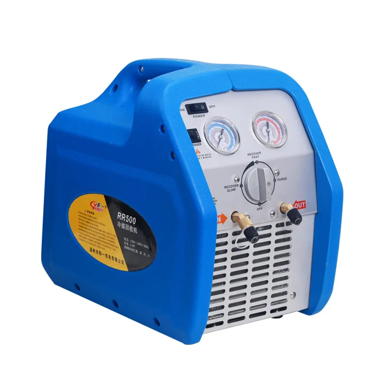 Hvac single cylinder gas refrigerant recovery machine Dual voltage portable condensing car 1HP 80%