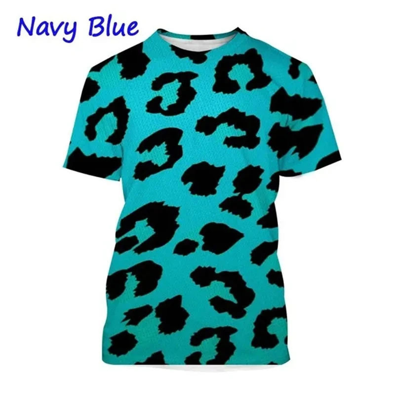 Summer Men T Shirt 3D Leopard Print T-shirt Fashion Men\'s Women\'s Casual Cool Wild Cheetah Short-sleeved T-shirts Streetwear Tee